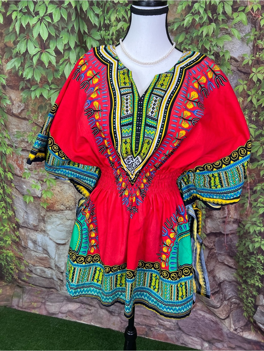 VINTAGE MAMA & PAPA Minidress/Dashiki, One Size - Picture 2 of 9